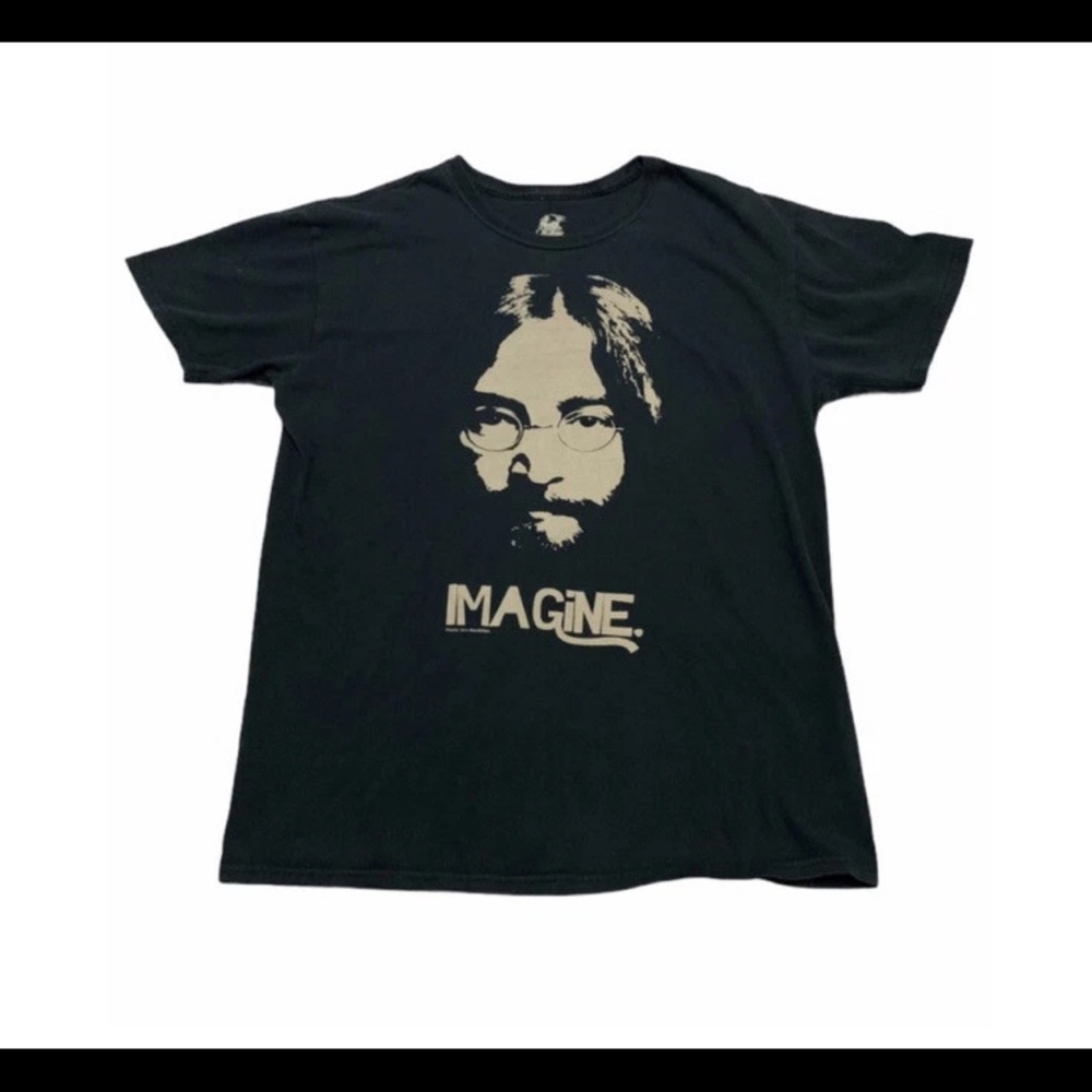 VINTAGE 2008 John Lennon IMAGINE T-Shirt Black Size Medium Yoko Ono Lennon
